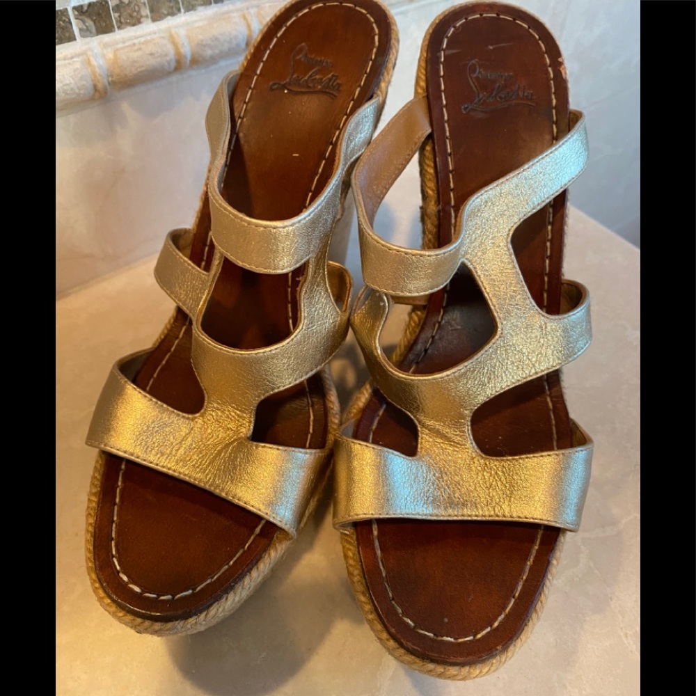 LOUBOUTIN espadrille platform sandals